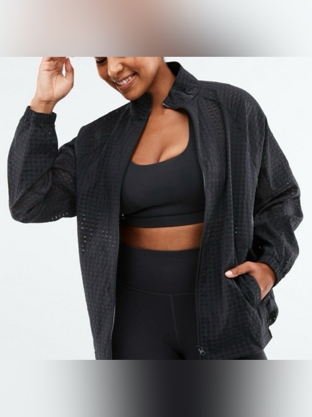 Fabletics Cleo lightweight black windbreaker jacket S